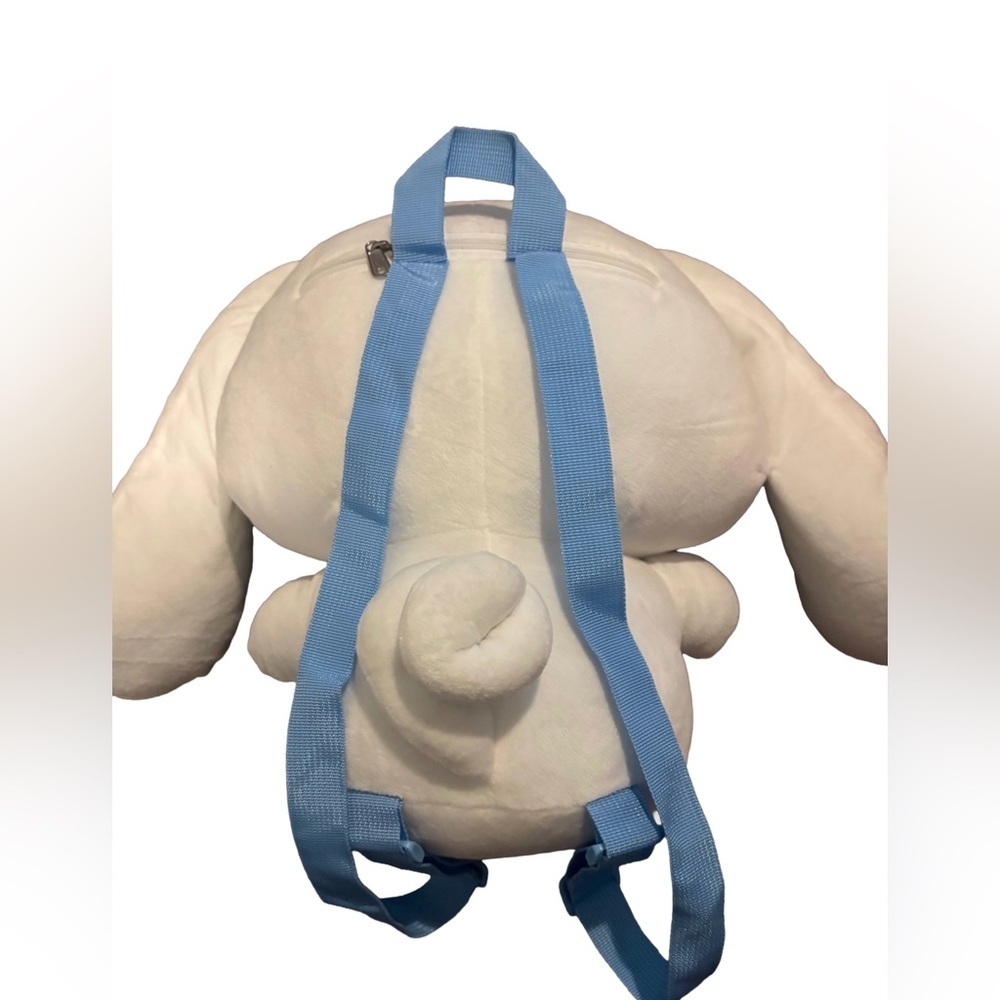 Sanrio Cinnamoroll Plush Backpack 13” White Blue Straps Zipper Pocket - Picture 2 of 4